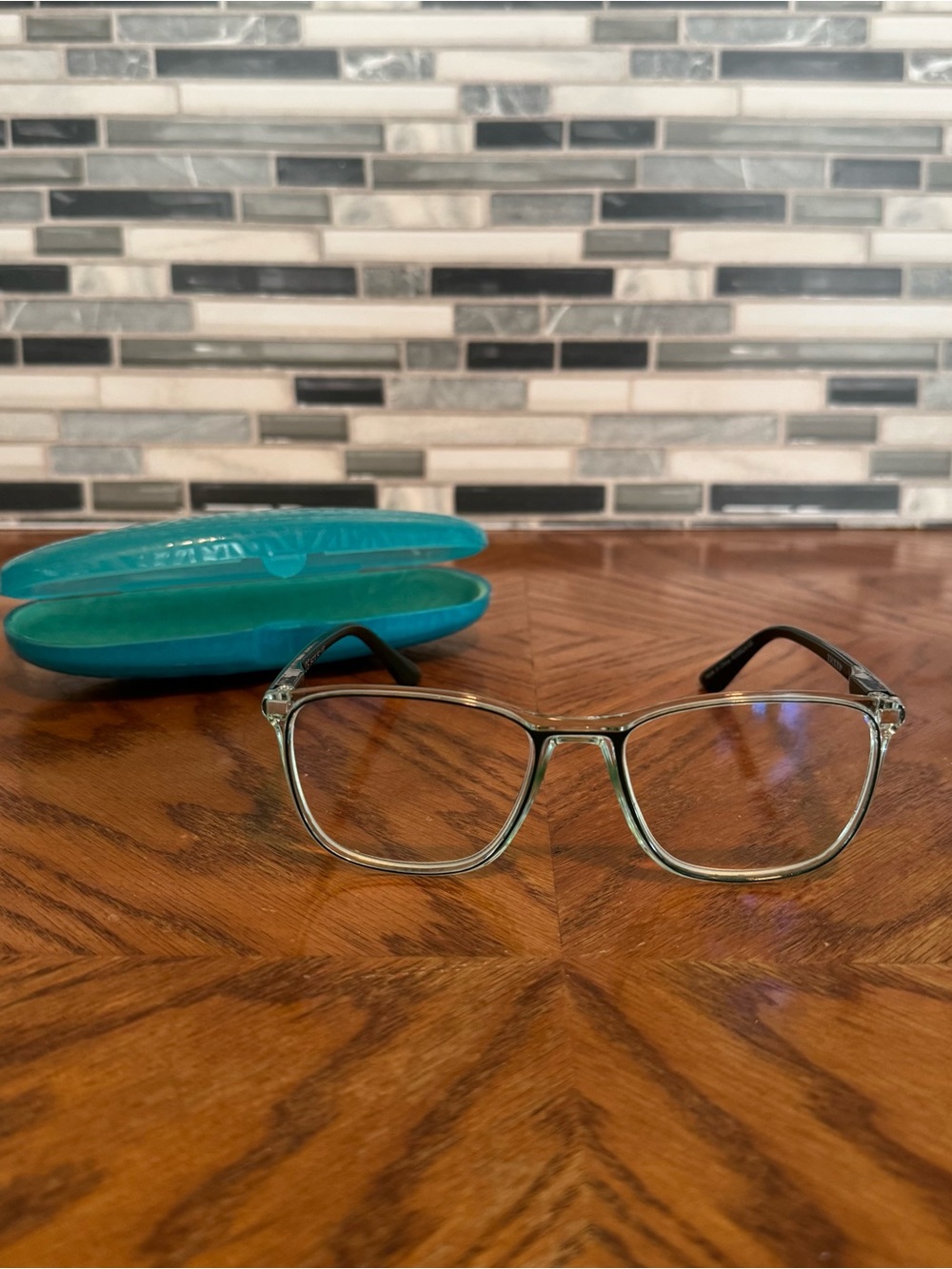 NIB Zenni Clear/Black Square Reading Glasses +1.50 Strength